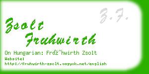 zsolt fruhwirth business card